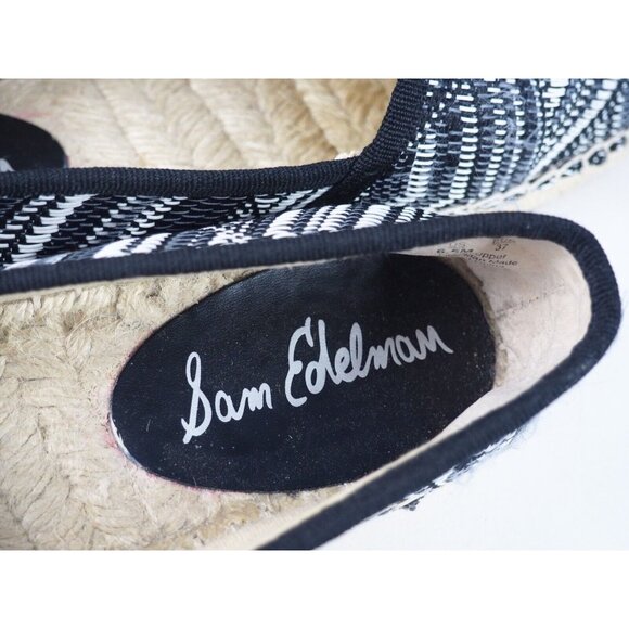 Sam Edelman Lynn 1 Black & White Geometric Espadrilles Flats, Size 6.5 (US) - Picture 6 of 10